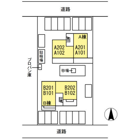 【区画図】 | ロイヤルハイツ山上B棟