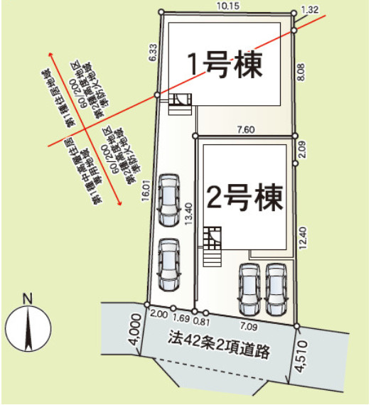 平塚市纏1丁目第22　新築戸建　全2棟2号棟の区画図