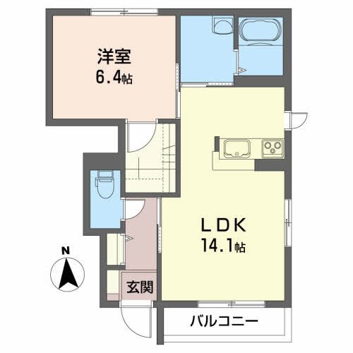 ミューローズ長橋Ａの間取り