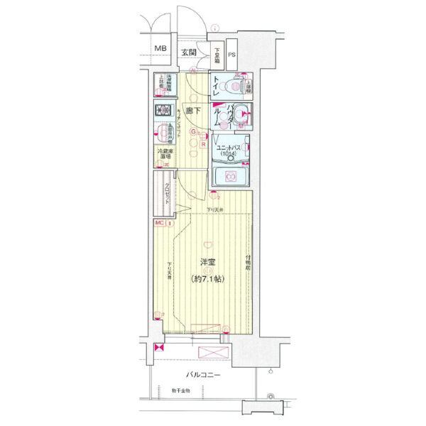 名古屋市中区栄５丁目の賃貸マンションの間取り