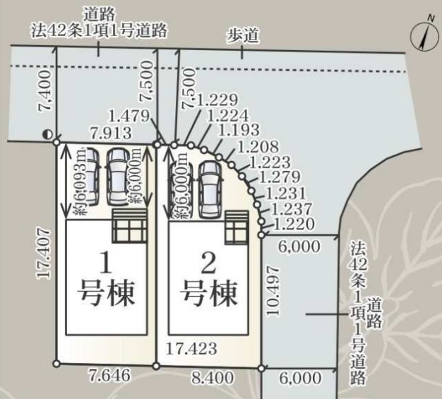 成田市吾妻1丁目第14の区画図