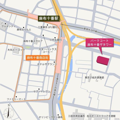 【地図】 | パークコート麻布十番　ザ　タワー