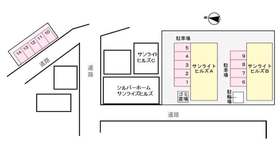 サンライト・ヒルズＡの駐車場|駐車場