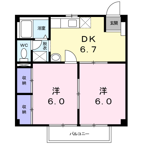 コンフォルターブルＡの間取り|間取図