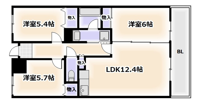 【間取り】 | ボヌール御崎