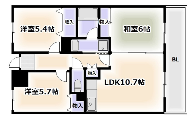 【間取り】 | ボヌール御崎