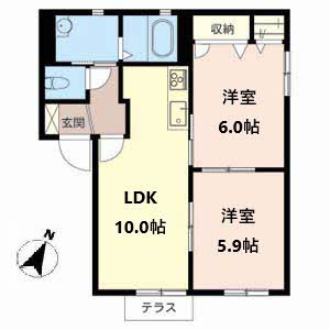 シャーメゾン桜　A棟の間取り
