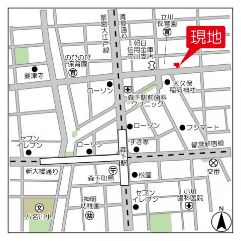 プラシードテラス森下の地図