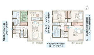 【間取り】 | 新築　新潟市中央区本馬越  第1  2号 | 4LDK＋S　　駐車スペース2台可能！