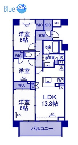 【間取り】 | ザ・パークハウス横浜大口　D
