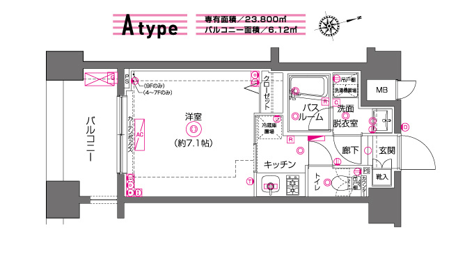 新品家具付きマンション宮本町6(KaGood神奈川)の間取り|※間取りと異なる場合は現状を優先します。