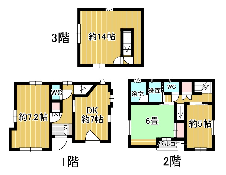 国領町四丁目　中古戸建の間取り