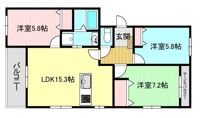 ラフィネ上野の間取り|73㎡超のゆとりある3LDK。家族それぞれの「自分の場所」がつくれる間取り。
