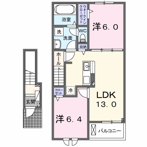 フルールⅡの間取り|間取図