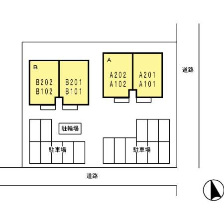 サンコート札木　Ｂ　　刈谷市近郊の賃貸ならクラスホーム刈谷店の区画図