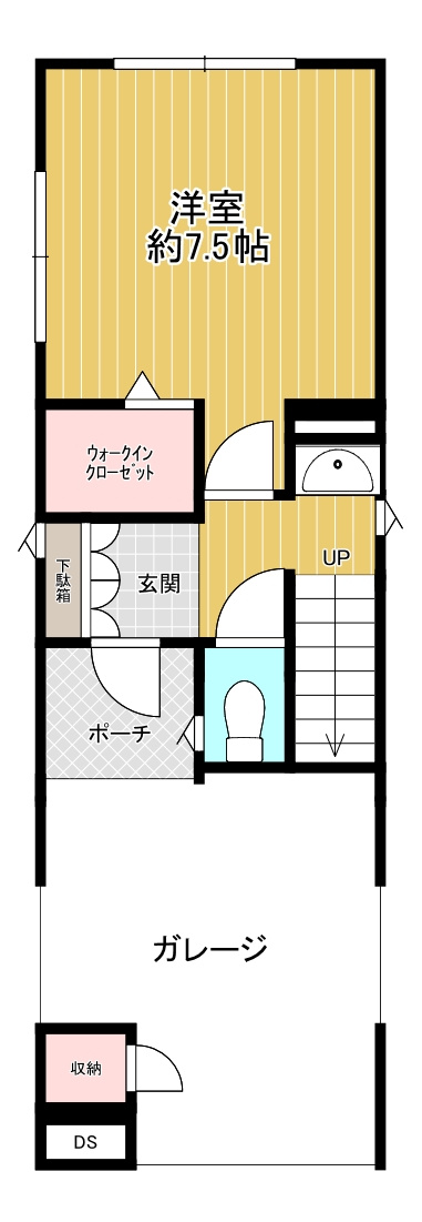 戸田市下戸田一丁目　戸建て１号棟の間取り|1階