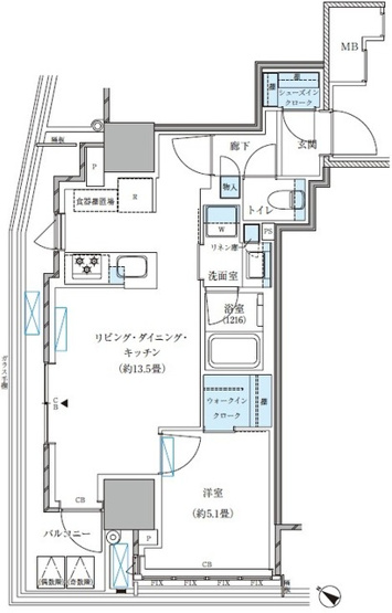 【間取り】 | パークアクシス五反田スカイタワー