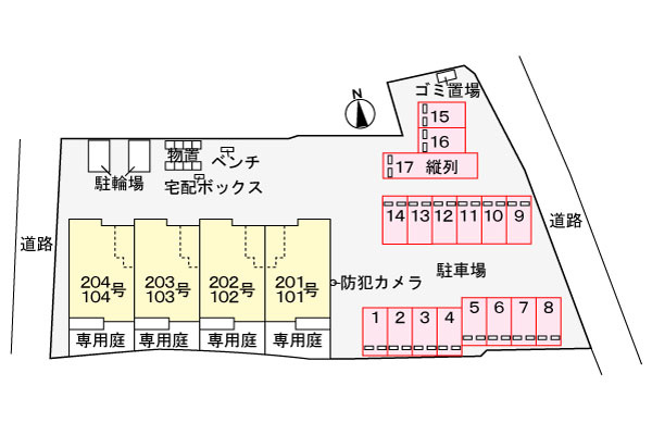 ルタン・高岡の区画図|駐車場