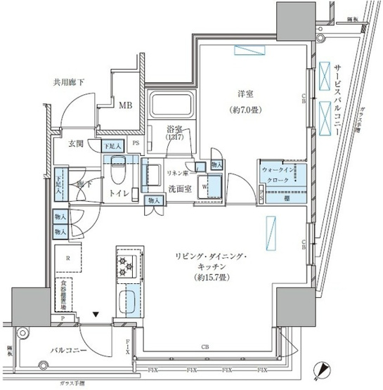 【間取り】 | パークアクシス五反田スカイタワー
