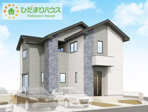 常陸太田市塙町2期　新築戸建の外観|インパクトのあるオシャレな外観です☆彡