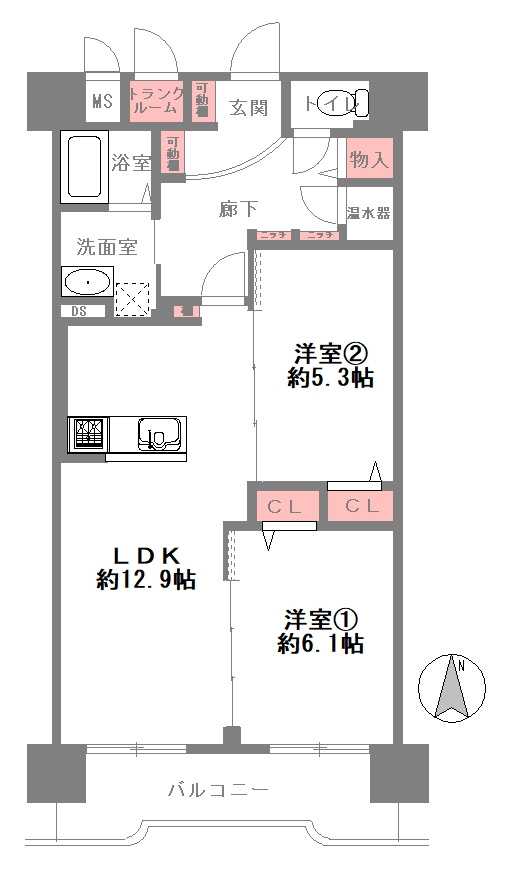 シティコーポ道頓堀の間取り