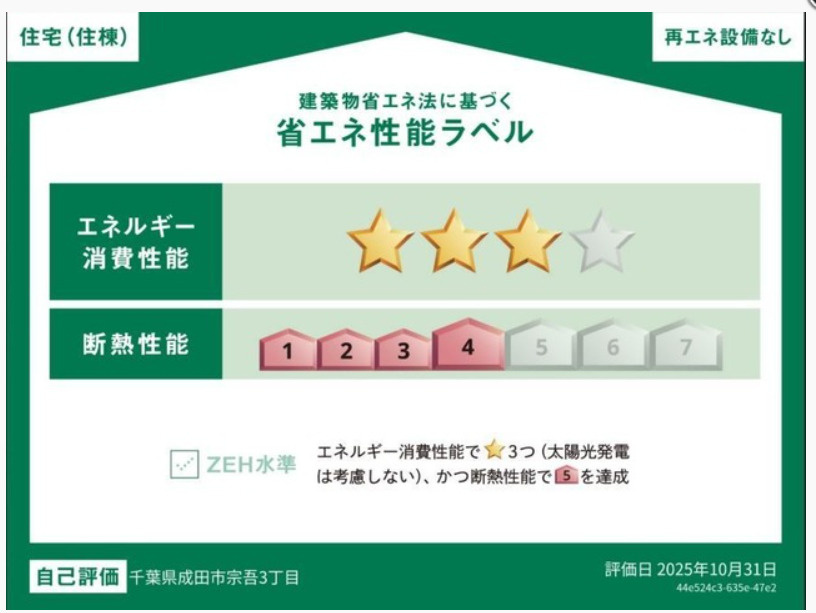 Glanz Ⅳの省エネ性能ラベル