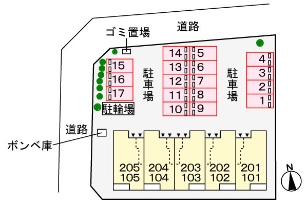 デナーダの区画図|駐車場
