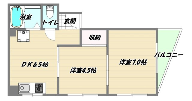 大阪市淀川区十三東１丁目の賃貸マンションの間取り