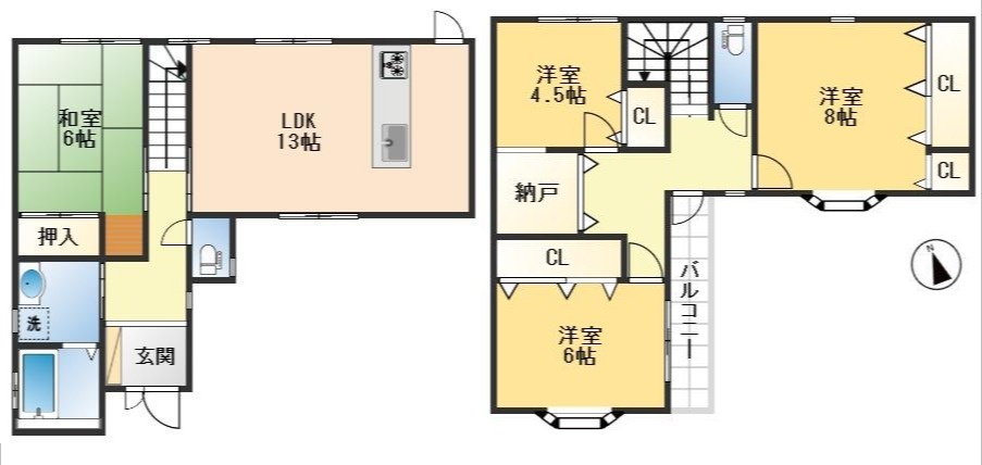 吹田市片山町4丁目　中古戸建の間取り