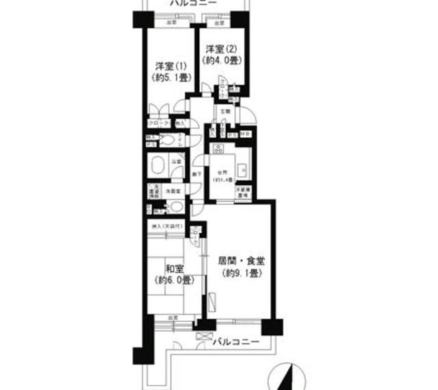 パークシティ本牧Ｈ棟の間取り