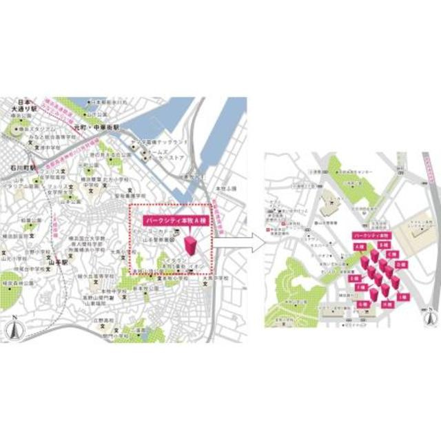 パークシティ本牧Ｈ棟の地図