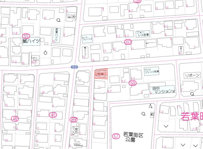 都城市若葉町の売地の土地図