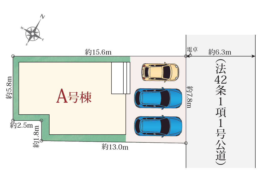 新築一戸建　静岡市葵区北番町131番　の区画図