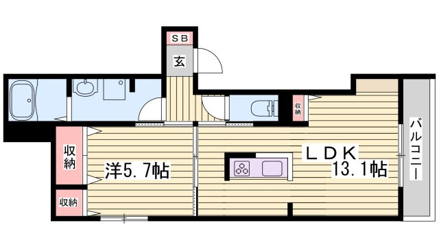 シャーメゾン　姫路Rの間取り