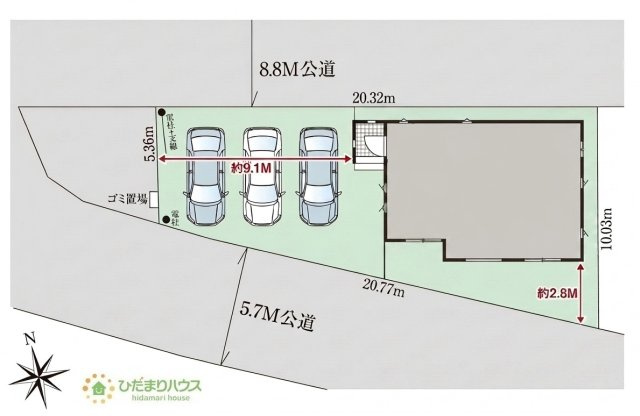 【区画図】 | 取手市白山8期　新築戸建 | 両面道路で日当たり良好！解放感があります