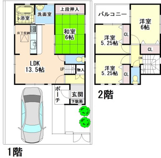 【間取り】 | 500万円大幅値下げ！茨木市竹橋町　中古戸建 | ■土地面積99.94平米■2路線2駅利用可能な立地■間口の広い整形地■前面道路幅員5.82ｍ■南向きバルコニー■4LDK+カーポート■全居室収納あり■徒歩圏内にお買い物施設が充実しています！

