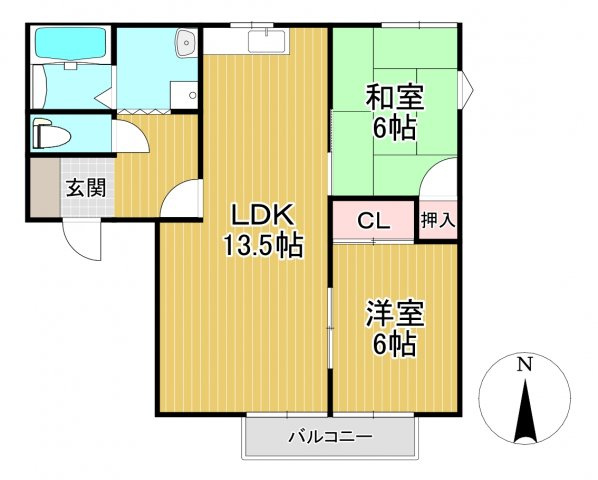 フレグランス南町B棟の間取り