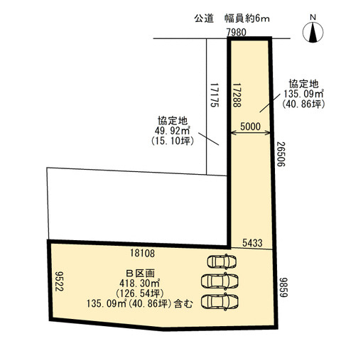 小牧市南外山土地B区画の区画図