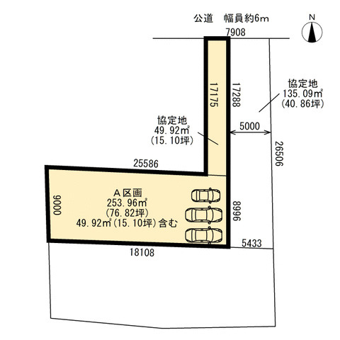 小牧市南外山土地A区画の区画図