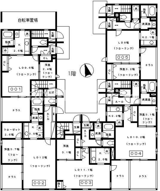 メゾントレフルの間取り|1F