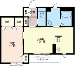 ハートウェイブの間取り|窓の多い明るいお部屋です