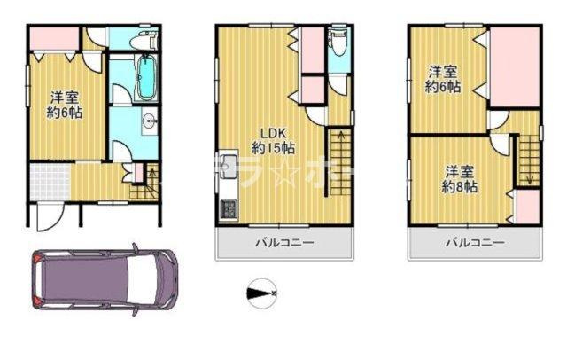 内代町1 中古戸建の間取り|3LDKの物件です