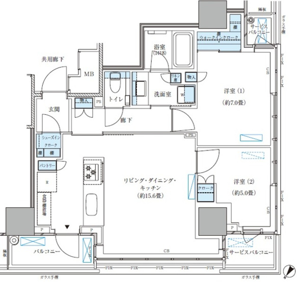 【間取り】 | パークアクシス五反田スカイタワー