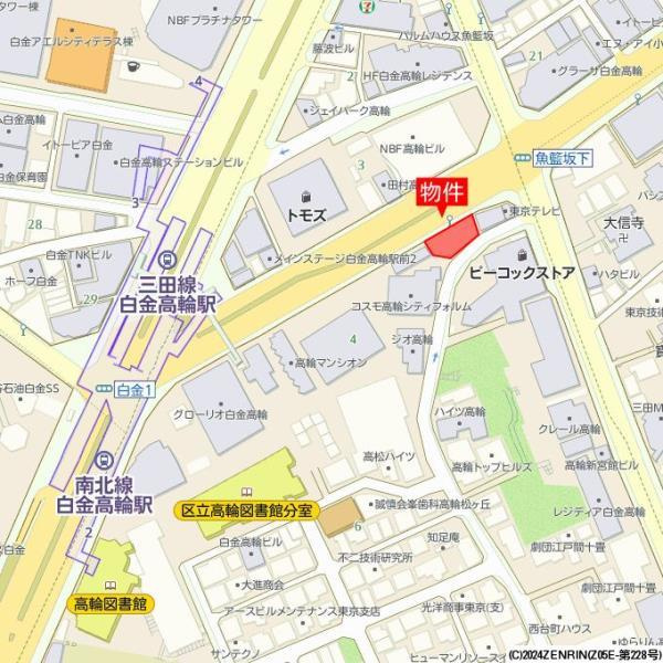 パインステージ白金高輪の地図