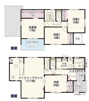 【間取り】 | クライン栃木市箱森町第2期　 | 全部屋南向きで明るい室内が特徴☆