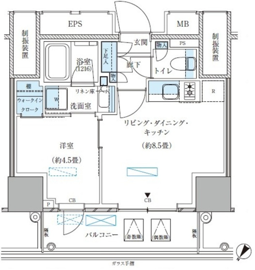 【間取り】 | パークアクシス五反田スカイタワー