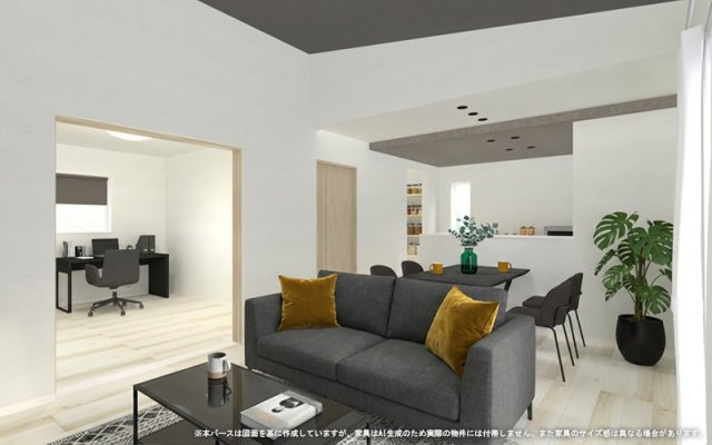 ワイウッドコート鴻巣市屈巣第4期の完成予想図|【LDK　イメージパース】
※画像は設計図面を基に作成したイメージです。