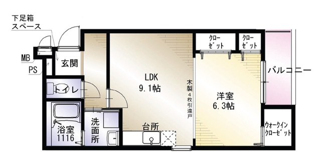 【間取り】 | アンシャンテ S 北野田 