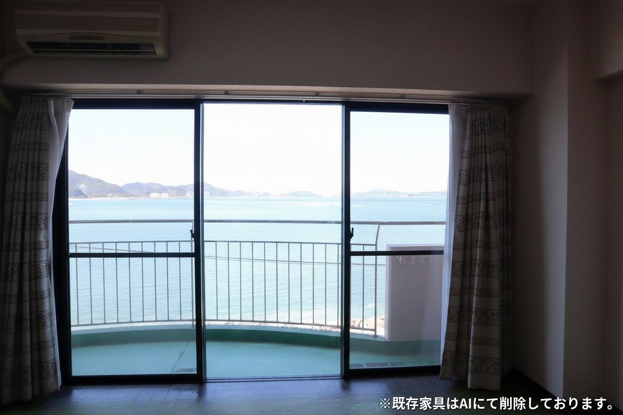 シーサイドビイユー鳴門の居間・リビング|海が見える部屋。