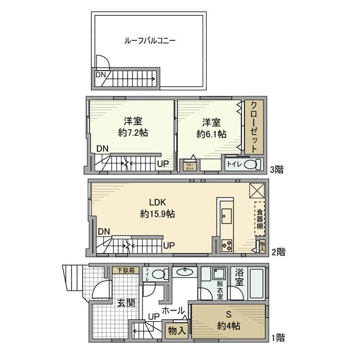 中丸子戸建の間取り|間取りです。